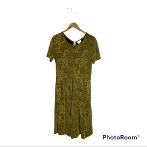 Yellow Patterned Zippered Back LuLaRoe Dress